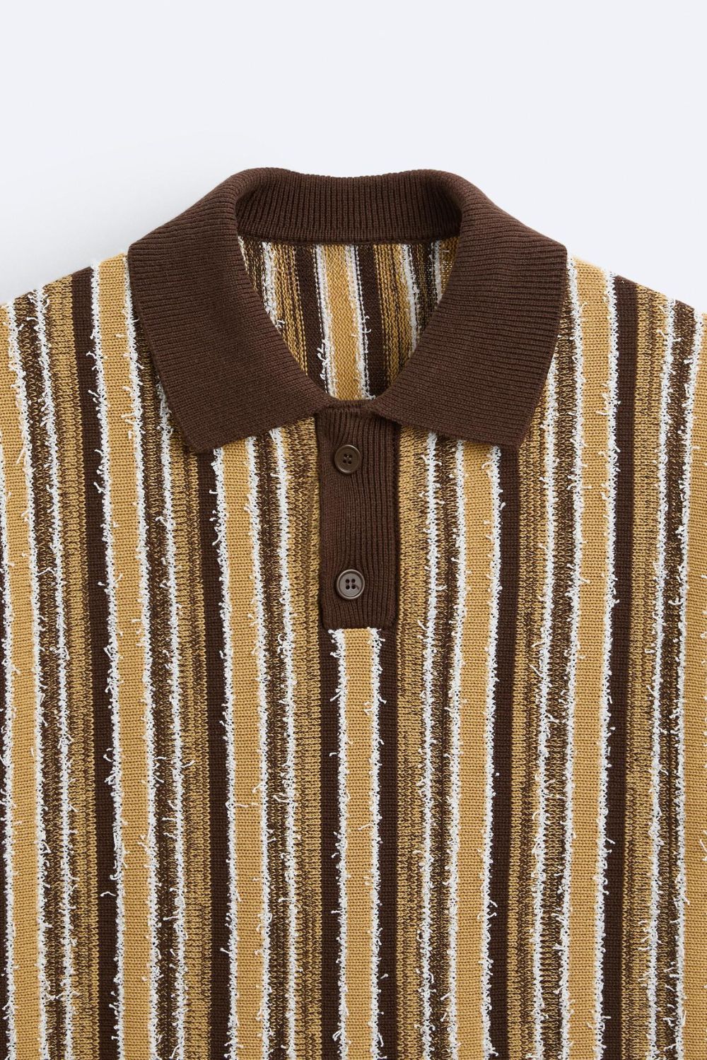 Retro Strick-Poloshirt mit Streifenmuster