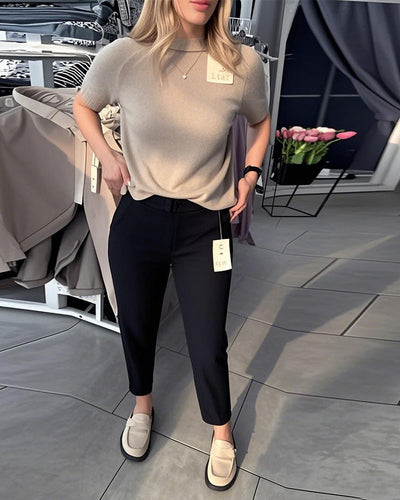 Hose einfarbig lässig gerade