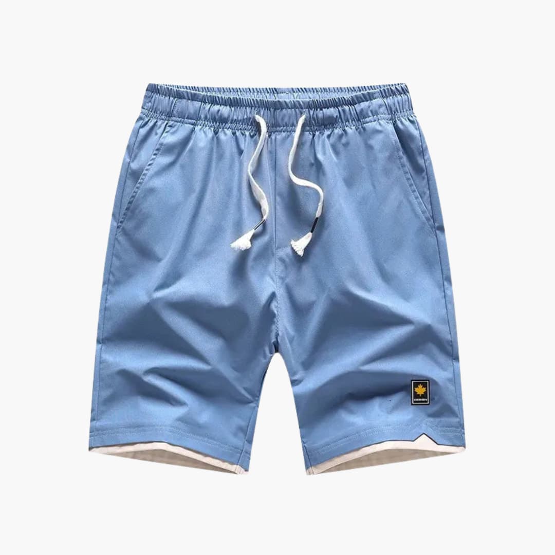Herren Jogger Shorts mit Kordelzug und kontrastiertem Saum