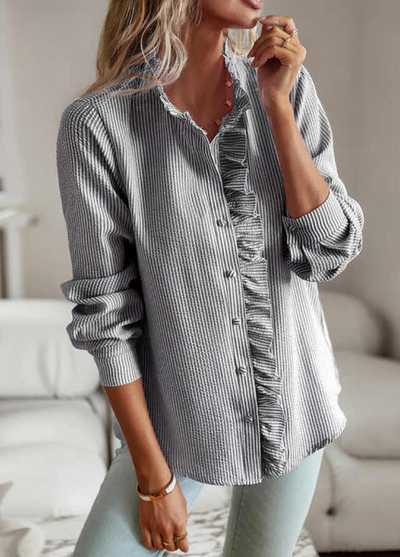 XAVERIA - RÜSCHENBLUSE MIT LANGEN ÄRMELN