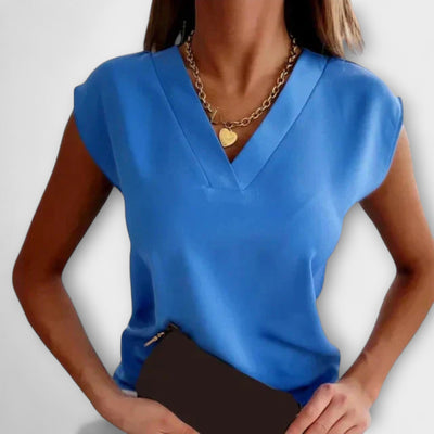 Aureza – V-Ausschnitt Top mit Sommerschliff