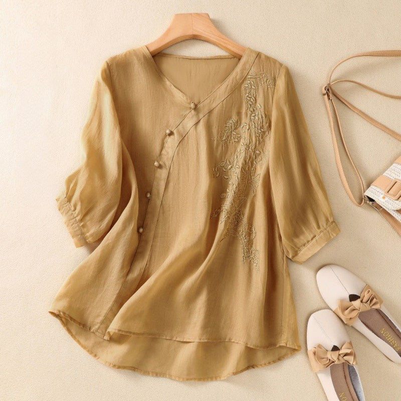 ARZU - ASYMMETRISCHE TUNIKA MIT KNÖPFEN