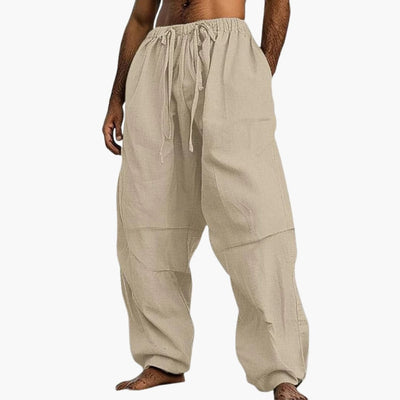 Herren Sommerhose mit weitem Bein und Kordelzug