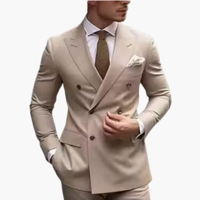Herren Anzug zweiteilig mit Doppelreiher und Slim Fit Hose