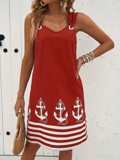 BERNA - ÄRMELLOSES KLEID MIT BREITEN TRÄGERN