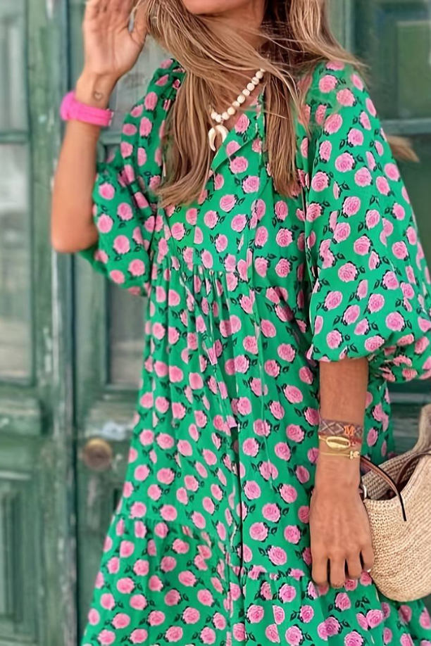 VANESSA | MAXI-KLEID LANG MIT DRUCK