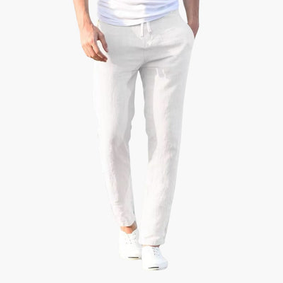 Herrenhose mit Kordelzugbund und schmaler Passform