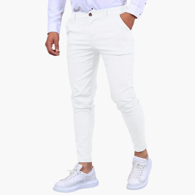 Herren Slim Fit Hose in Knöchellänge mit Taschen