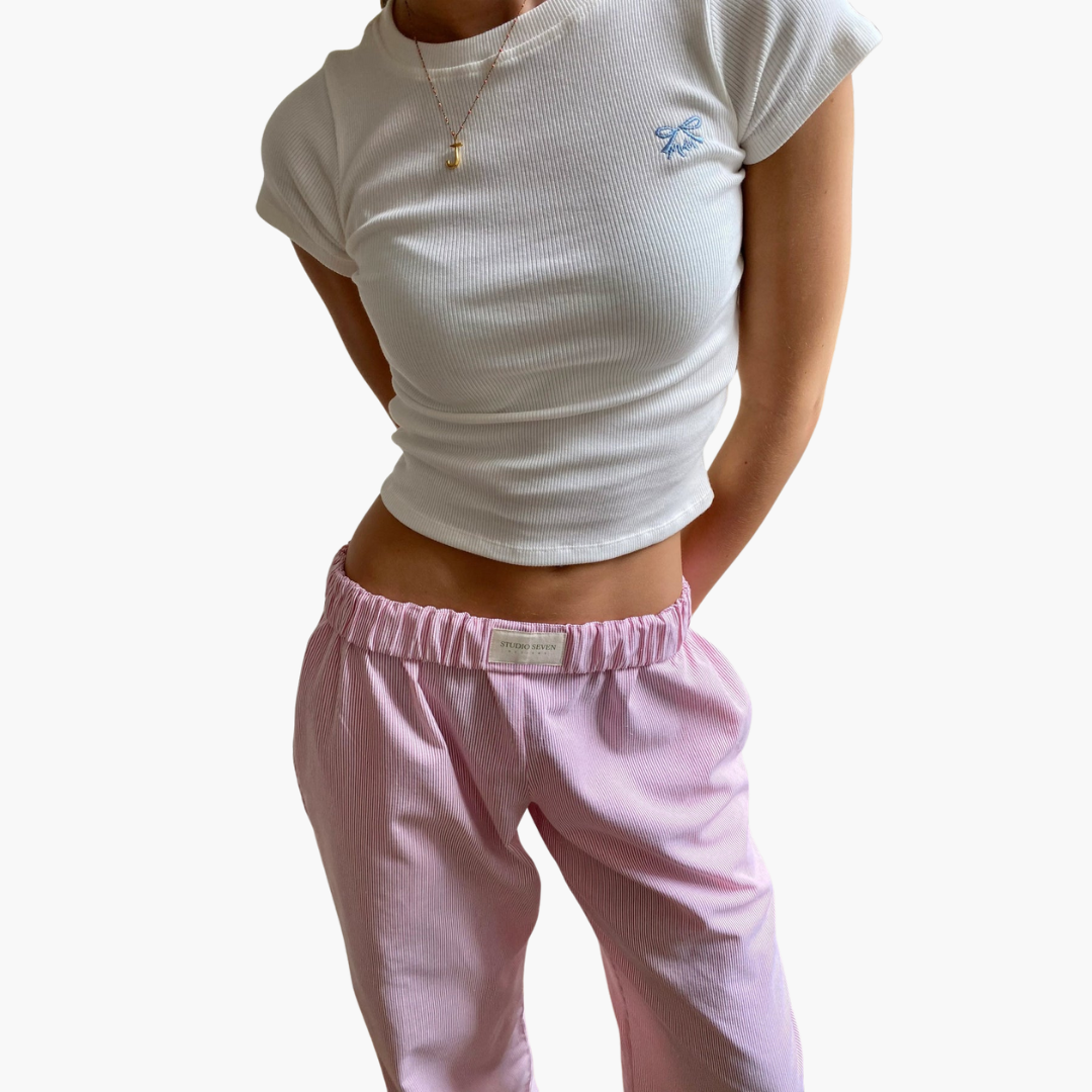 Damen Loungehose mit elastischem Bund und weitem Bein