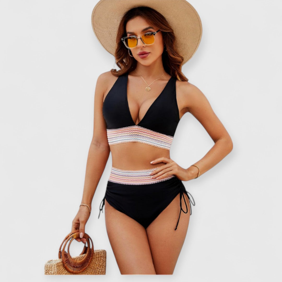 Raven | Bauchfreies Bikini-Set mit hoher Taille