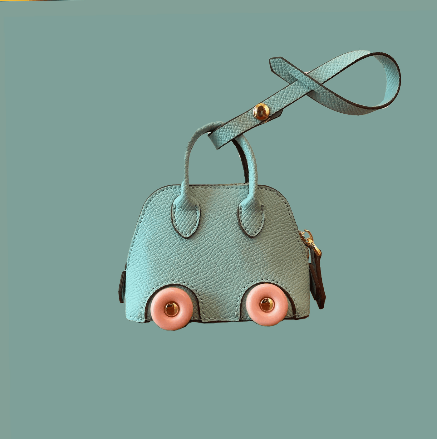 Luxuriöser Mini-Handtaschenanhänger aus veganem Leder – Modisches Accessoire