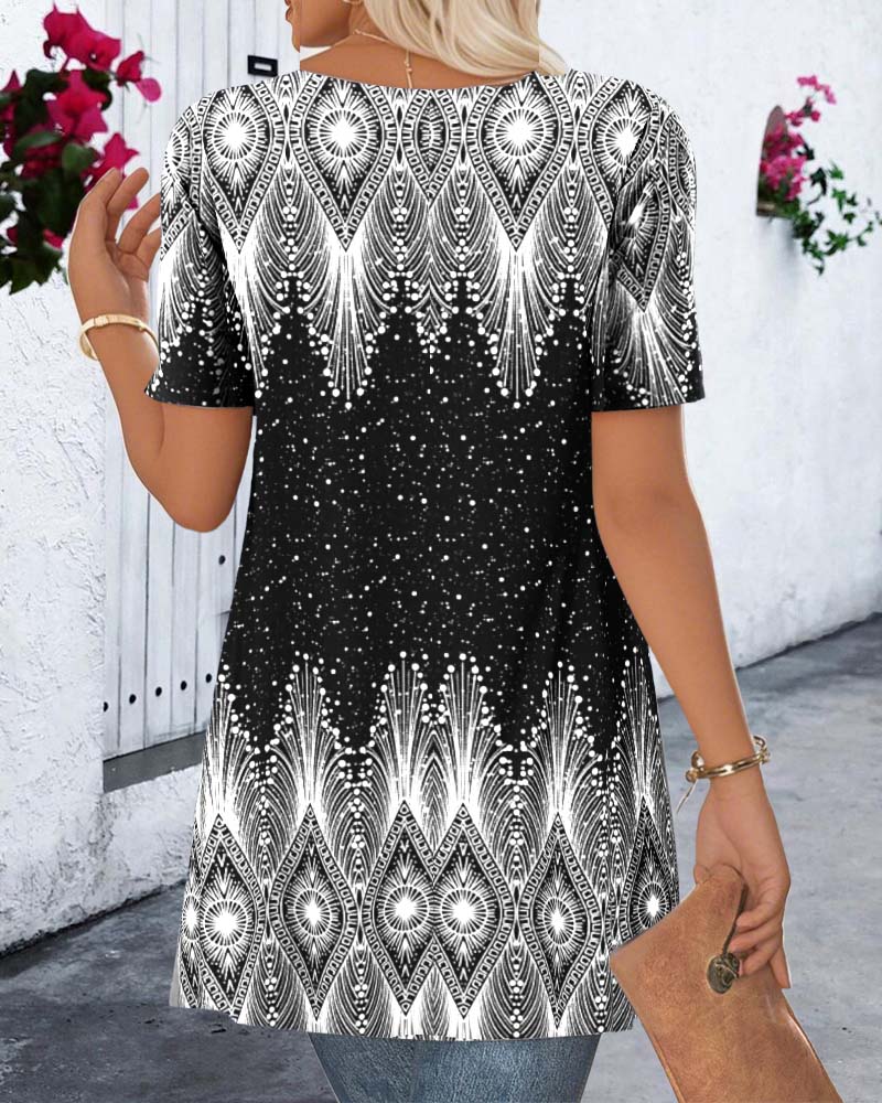 Bluse Unregelmäßig Kurzärmlig Positionierung Falsch Zweiteilig