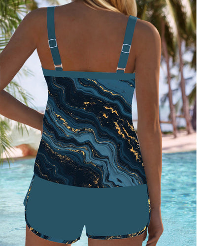 Badeanzug Trägerlos Bedruckt Casual Zweiteilig