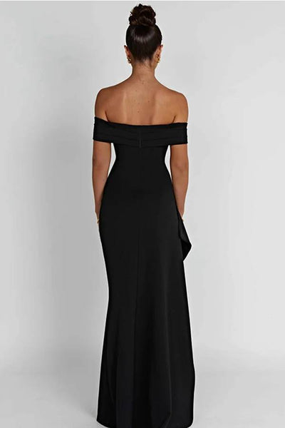 Heidi-Mode | Sexy Lady Off Shoulder Hoher Schlitz Maxi Kleid