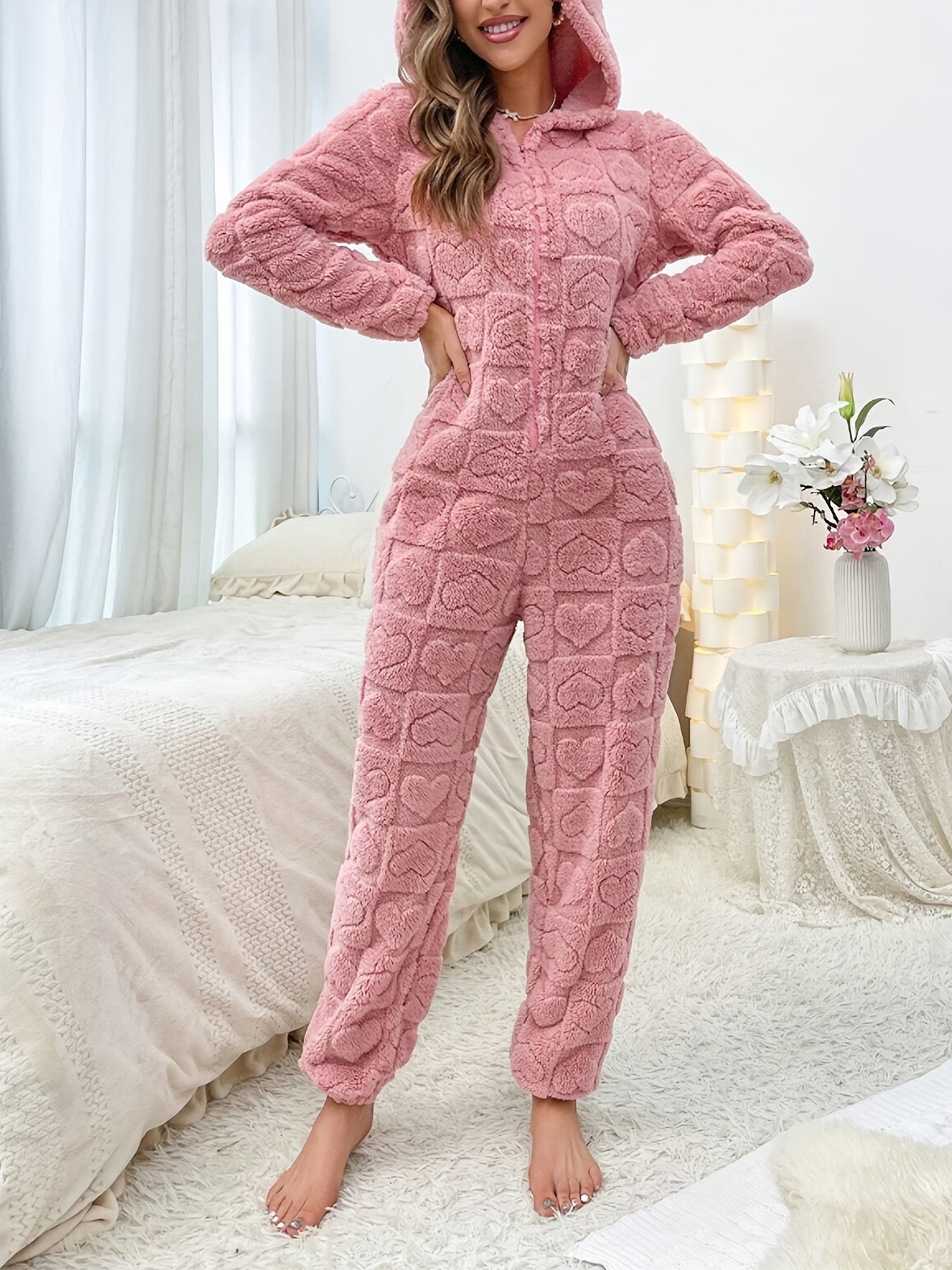 Bequemer Jumpsuit mit Kapuze für Damen