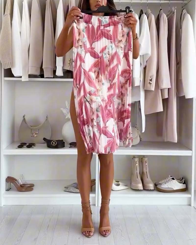 Rock Akkordeon-gerafft Blumenmuster