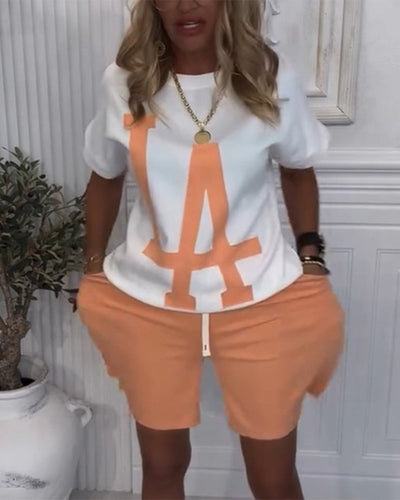 Anzug Lässiger Sport-Buchstabendruck