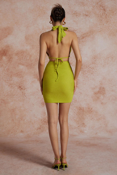 Maya | Sexy Backless Halter Minikleid mit Raffungen – Sommerliches Party-Kleid für heiße Nächte