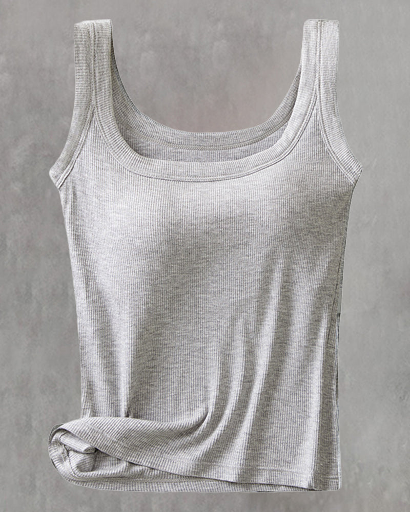 Einfarbiges Top mit integriertem BH