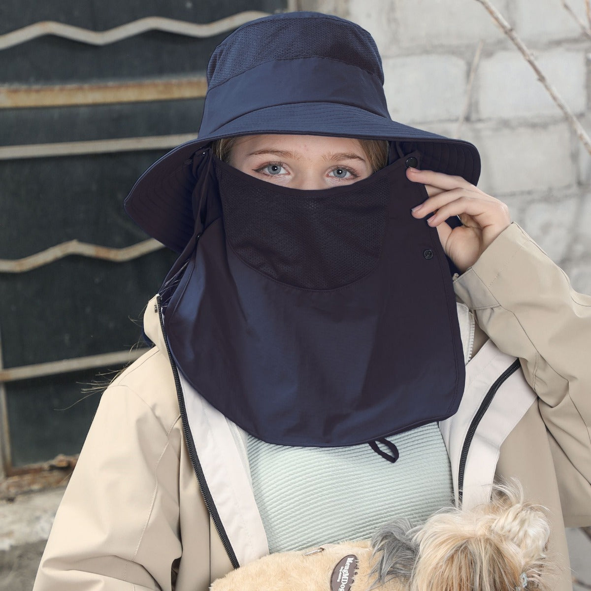Heidi Mode | Vollabdeckung Gesicht Sonnenschutz Maske im Freien UV Eimer Hut