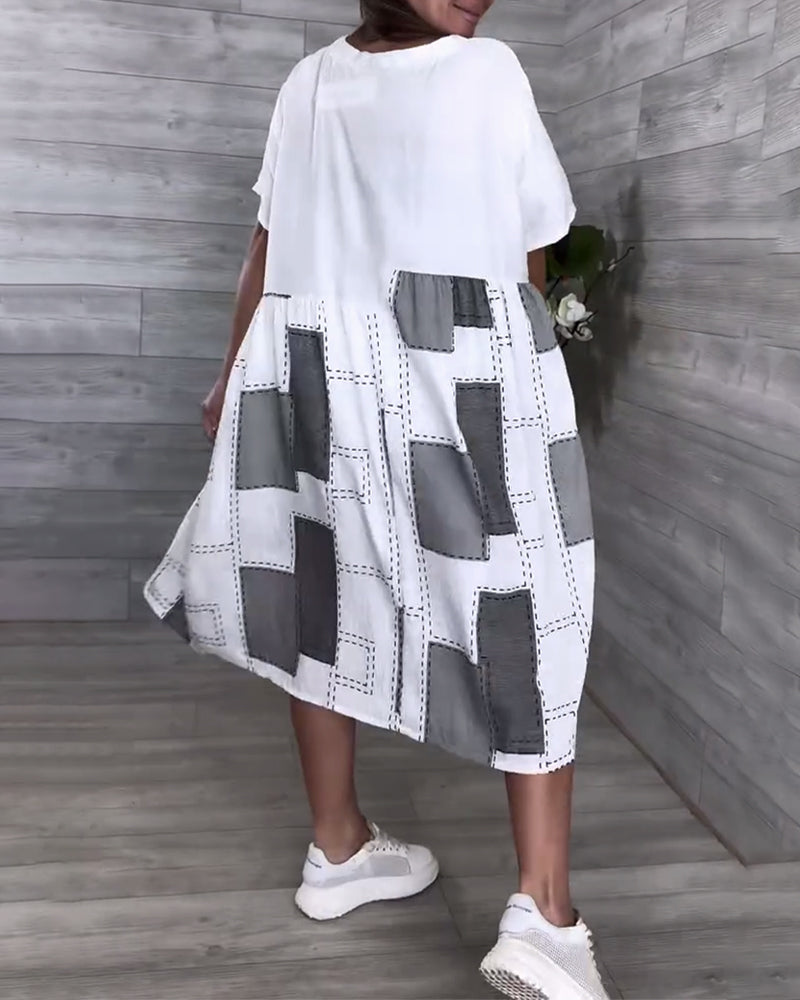 Kleid Streetstyle Runder Ausschnitt