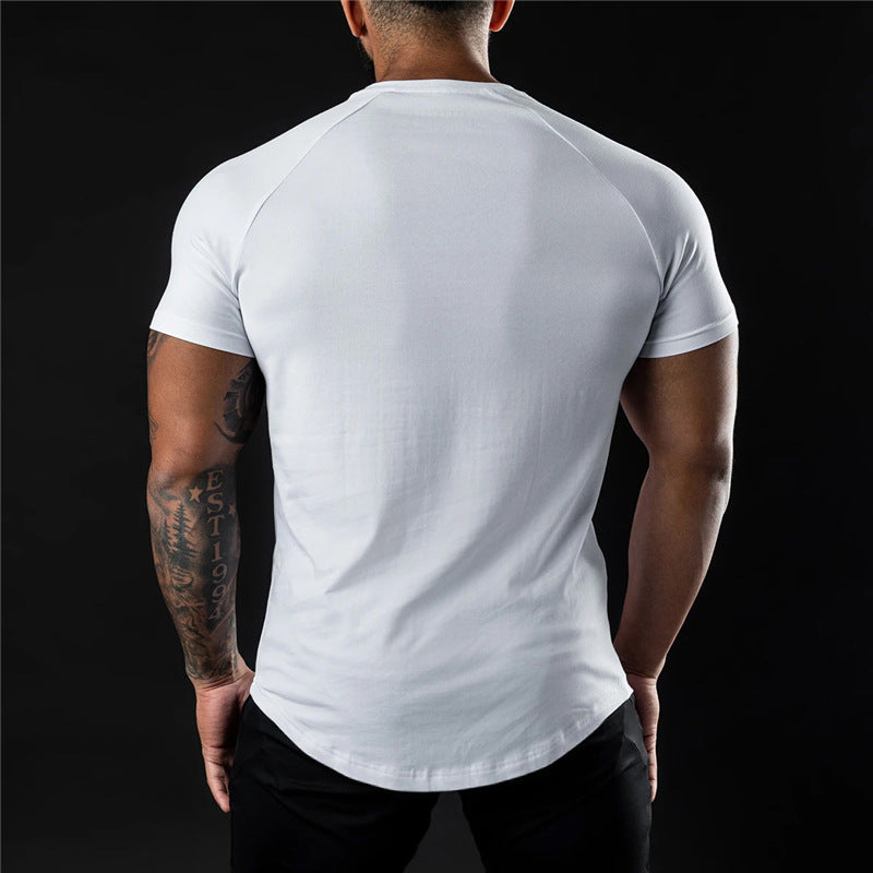 Rundhals-Plain-T-Shirt für Herren