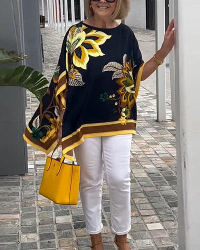 Bedruckte Lässige Weite Bluse