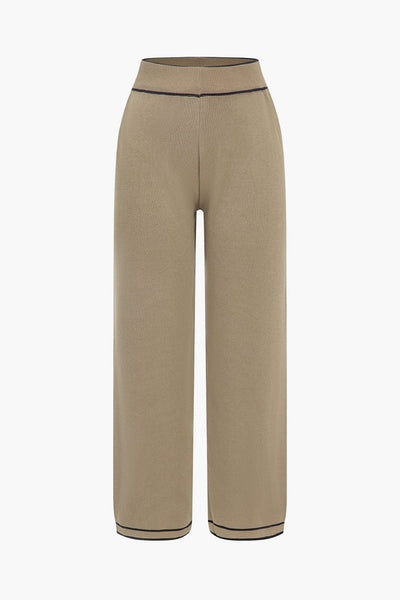 Athena | Elegantes Strick-Set mit Gürtel-Cardigan & Weitbein-Hose