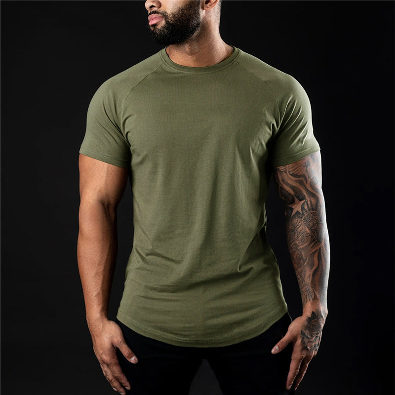Rundhals-Plain-T-Shirt für Herren