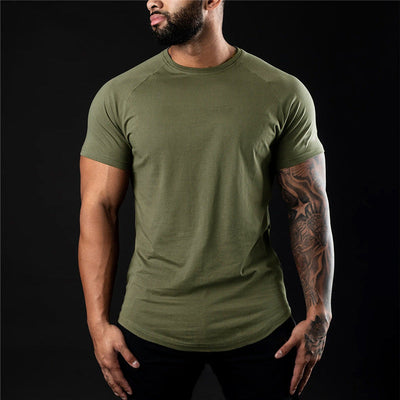 Rundhals-Plain-T-Shirt für Herren