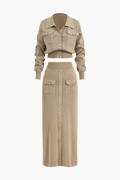 Aviana | Strick-Set mit Blazer und Rock