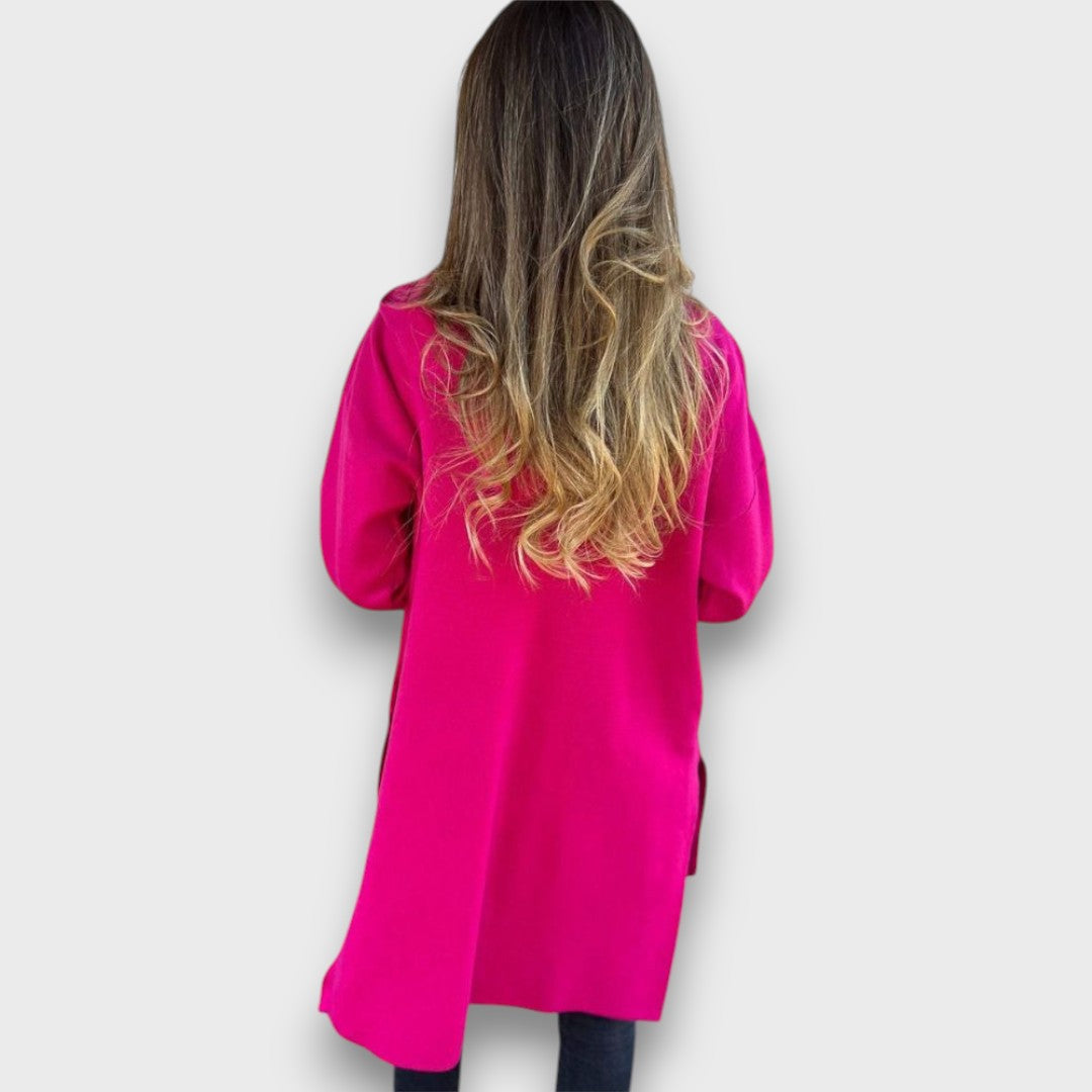 Junira – Langer Cardigan mit Reißverschluss