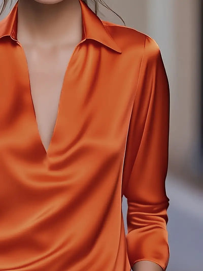 Nadene - Prämie Bluse Mit V-Ausschnitt