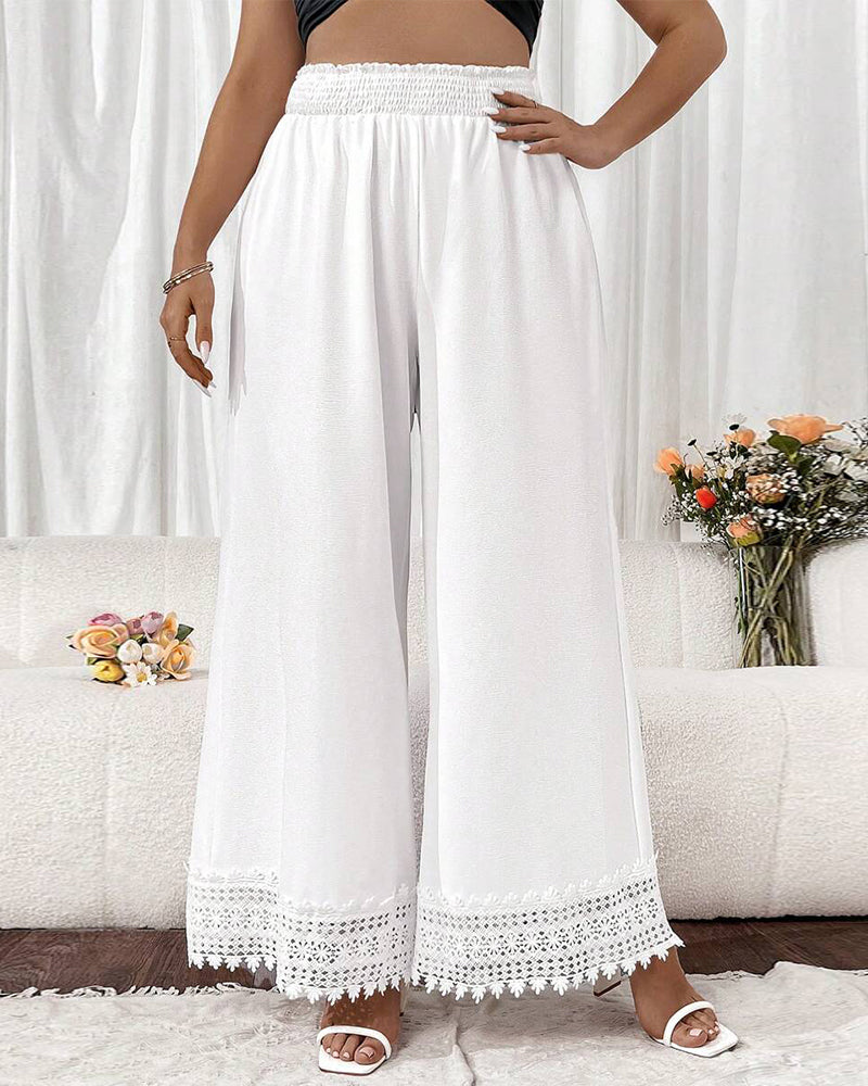 Hose Modisch Spitze Nähte Weites Bein