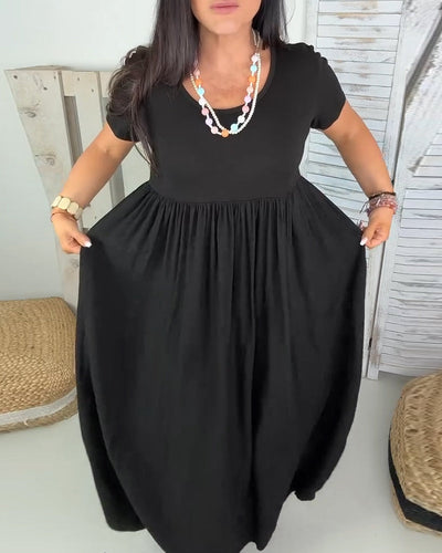 Kleid Elegant Einfarbig A-Linie