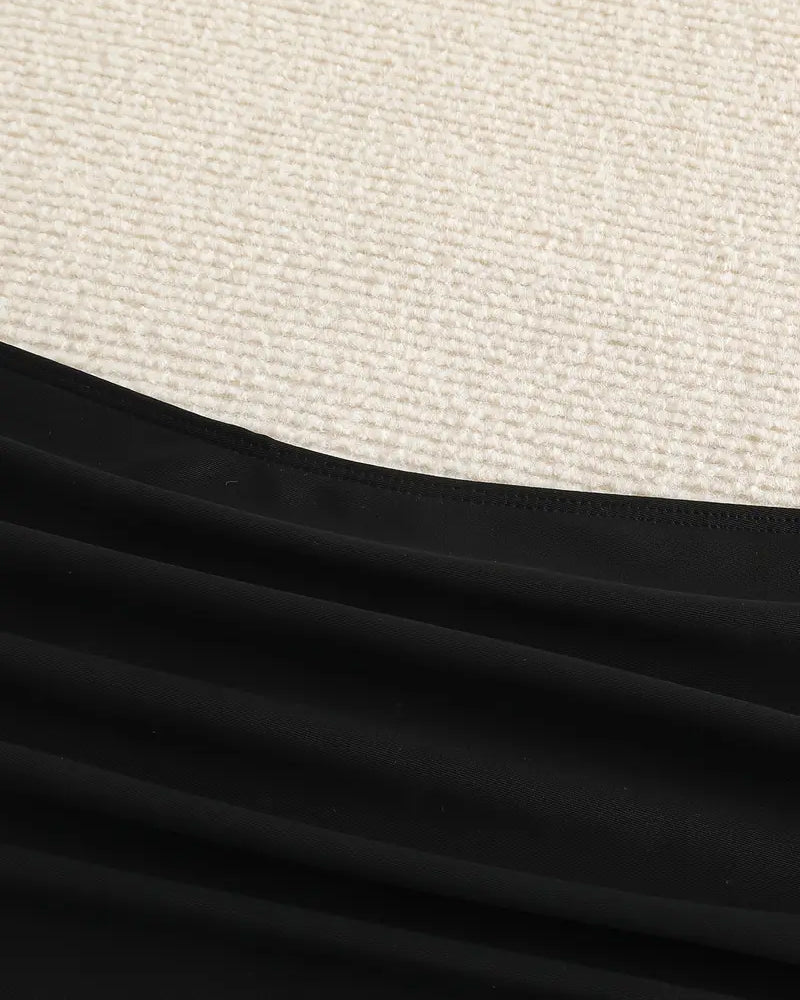 Badebekleidung Unterteil Plissiert Einfarbig Hohe Taille