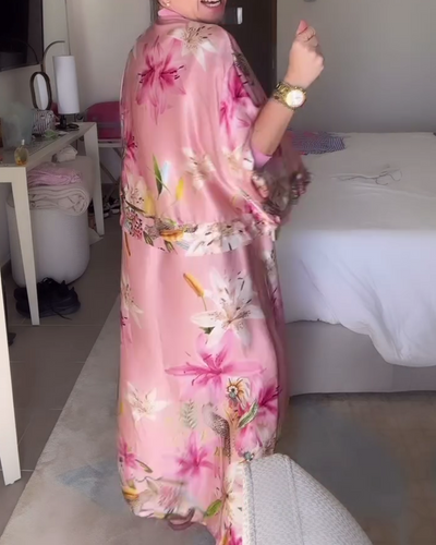 Set Ärmellos Bedruckt Rock Und Mantel