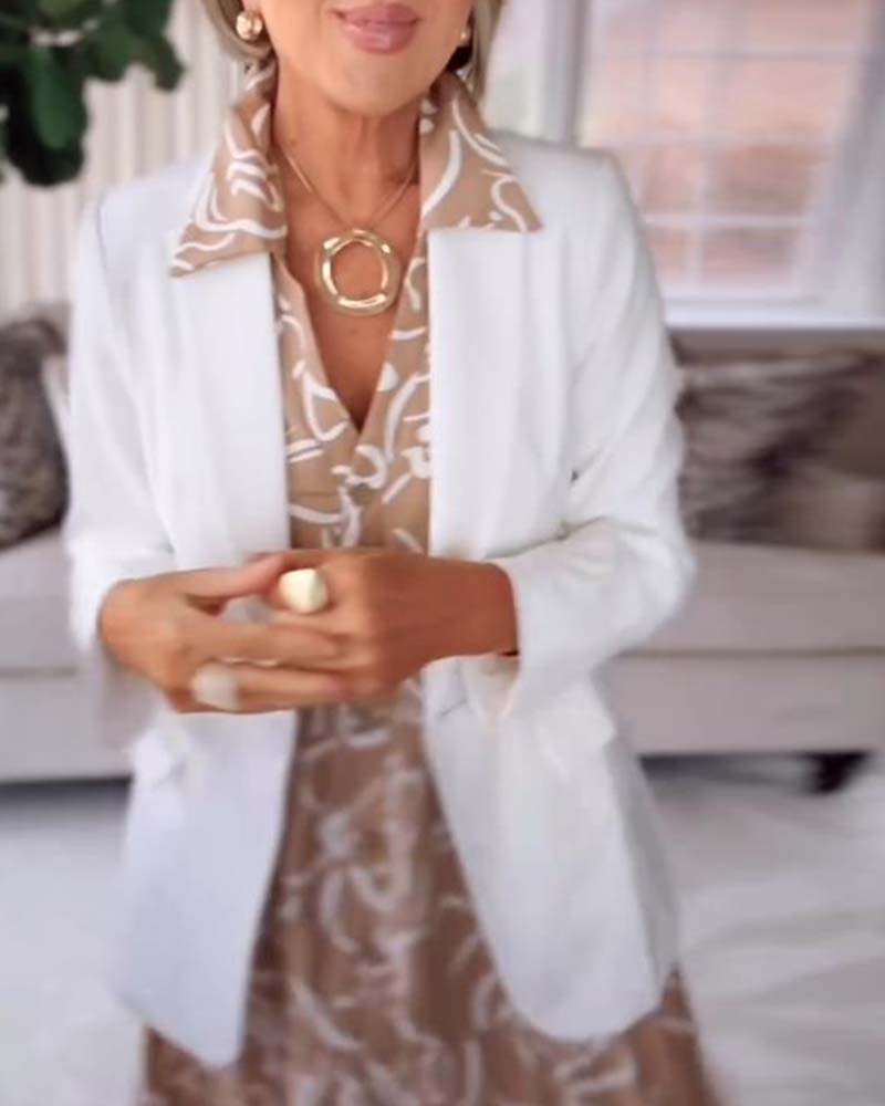 Rock Mit Short-sleeved Pocket Kleid Mit Geometrischen Druckmustern