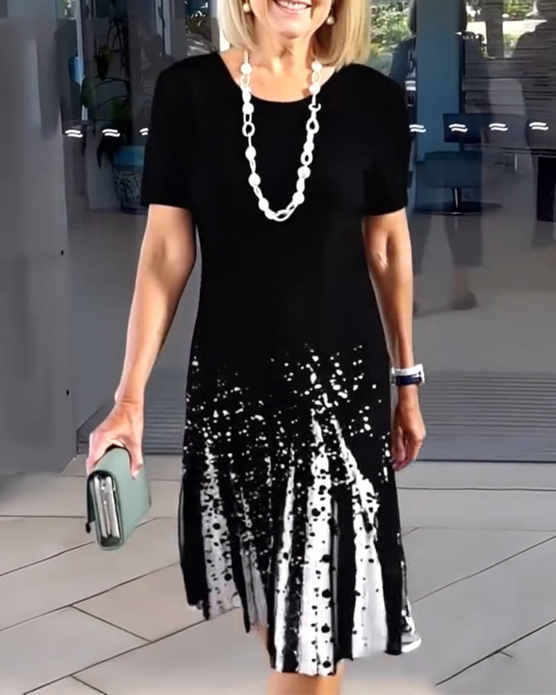 Kleid Temperamentvoll Pendler Print