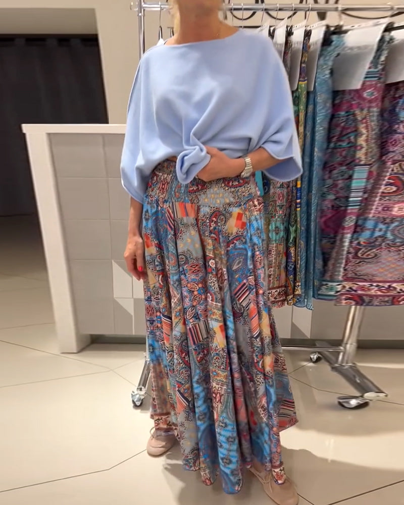 Hose Locker Urlaub Print Weites Bein