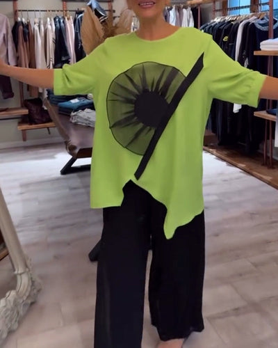 T-Shirt blumenmuster kurzarm lässig