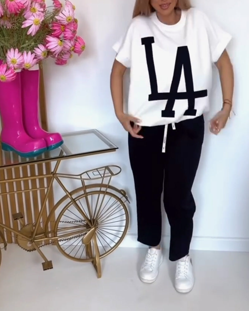 Setze Casual Letter Print Sports