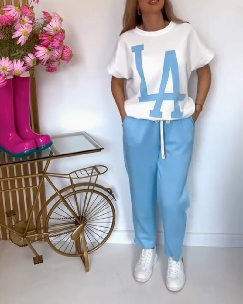 Setze Casual Letter Print Sports