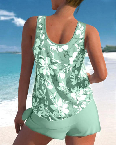 Blumen Tankini Zweiteiliges Set für Damen
