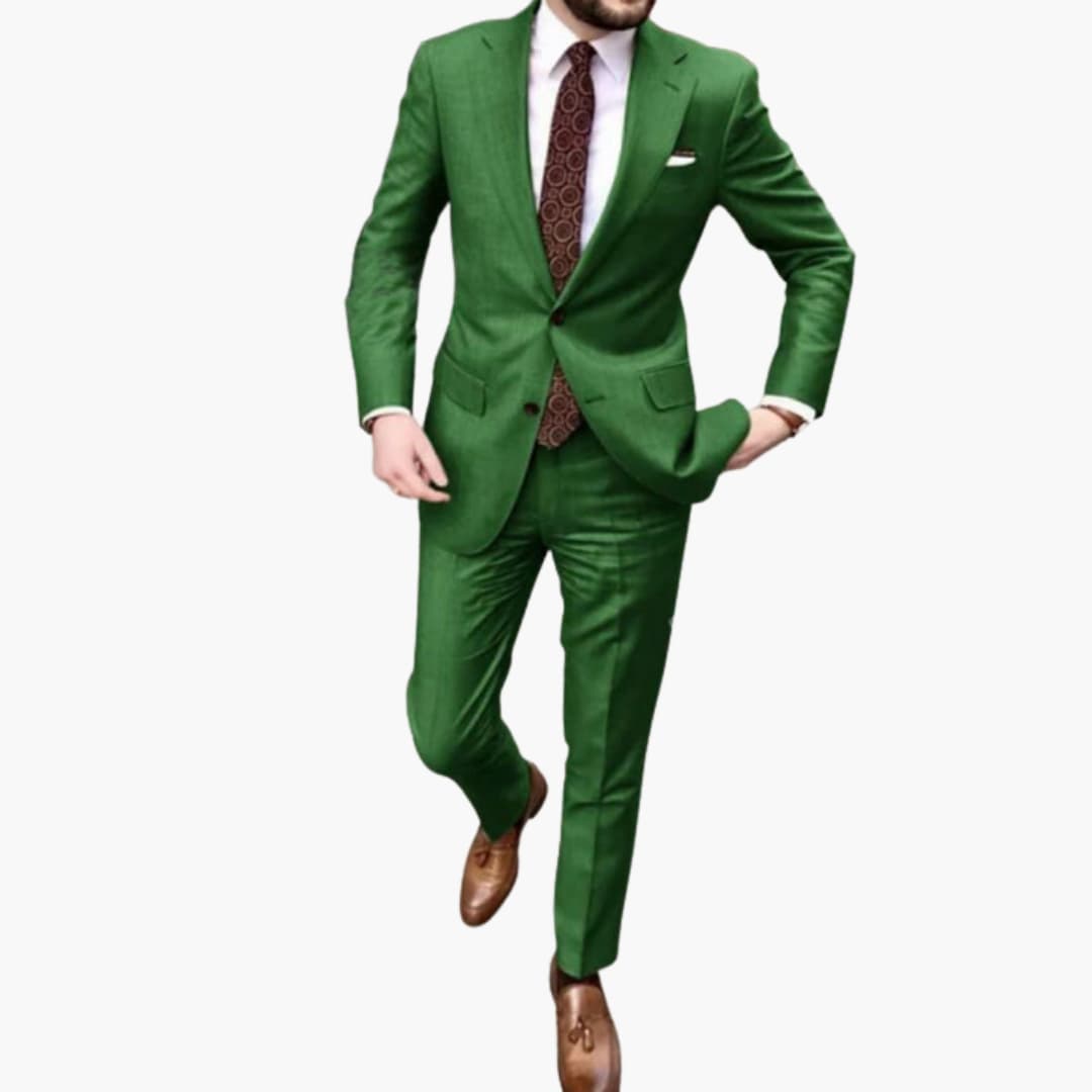 Herren Anzug zweiteilig mit Reverskragen und Slim Fit Hose