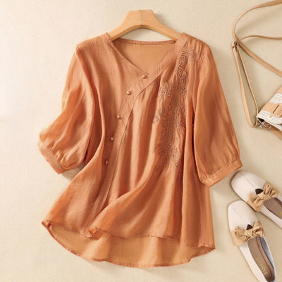 ARZU - ASYMMETRISCHE TUNIKA MIT KNÖPFEN