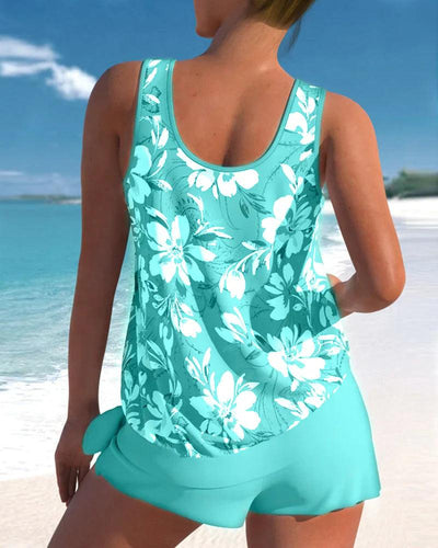 Blumen Tankini Zweiteiliges Set für Damen
