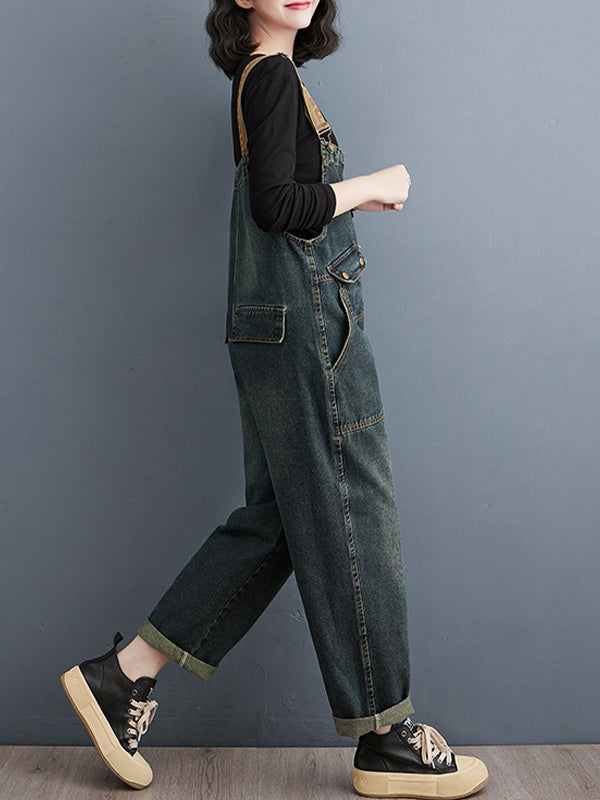 BERNADETTE - SCHLABBER-JUMPSUIT AUS DENIM