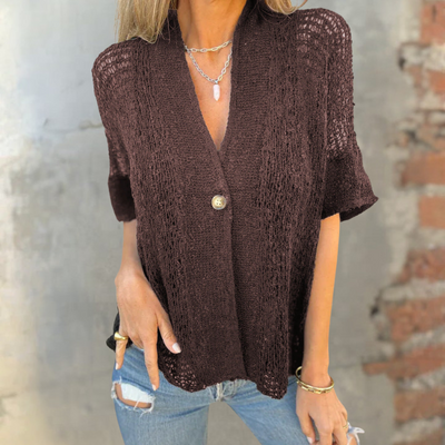 ADELHEID - TOP AUS STRICK MIT KURZEN ÄRMELN