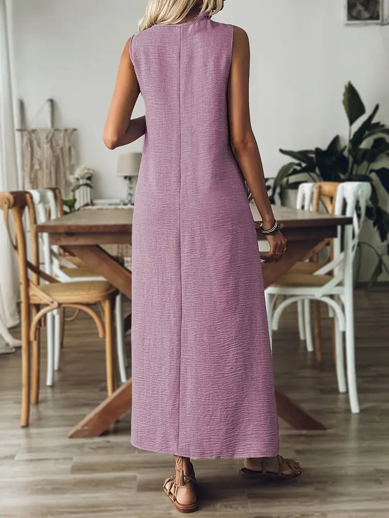 LISET - ÄRMELLOSES LANGES UND LOCKERES KLEID